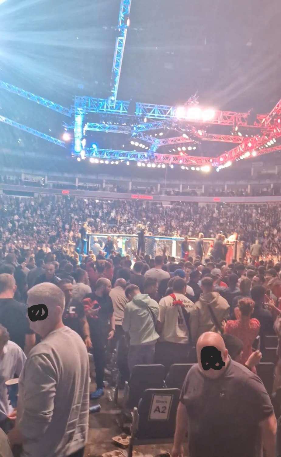 View of UFC Fight Night London at The O2 Arena from Seat Block 115, Row BB, Seat 252