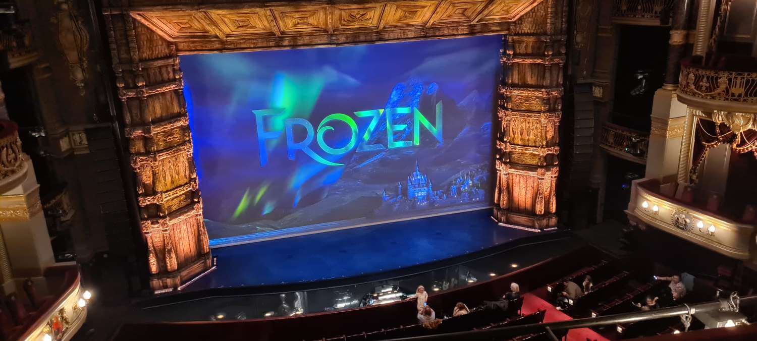 View of Frozen at Theatre Royal Drury Lane from Seat Block Grand Circle, Row D, Seat 34
