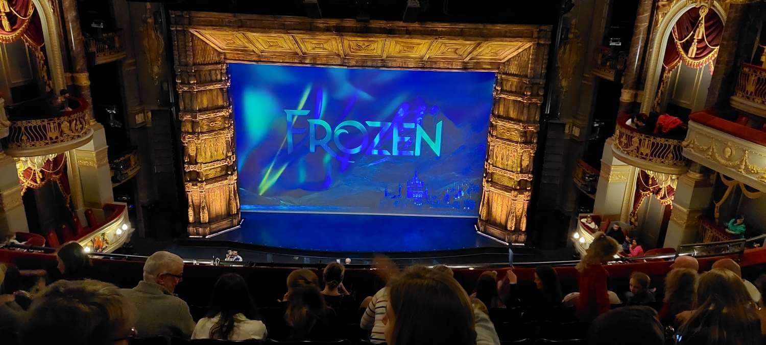 View of Frozen at Theatre Royal Drury Lane from Seat Block Grand Circle, Row G, Seat 24
