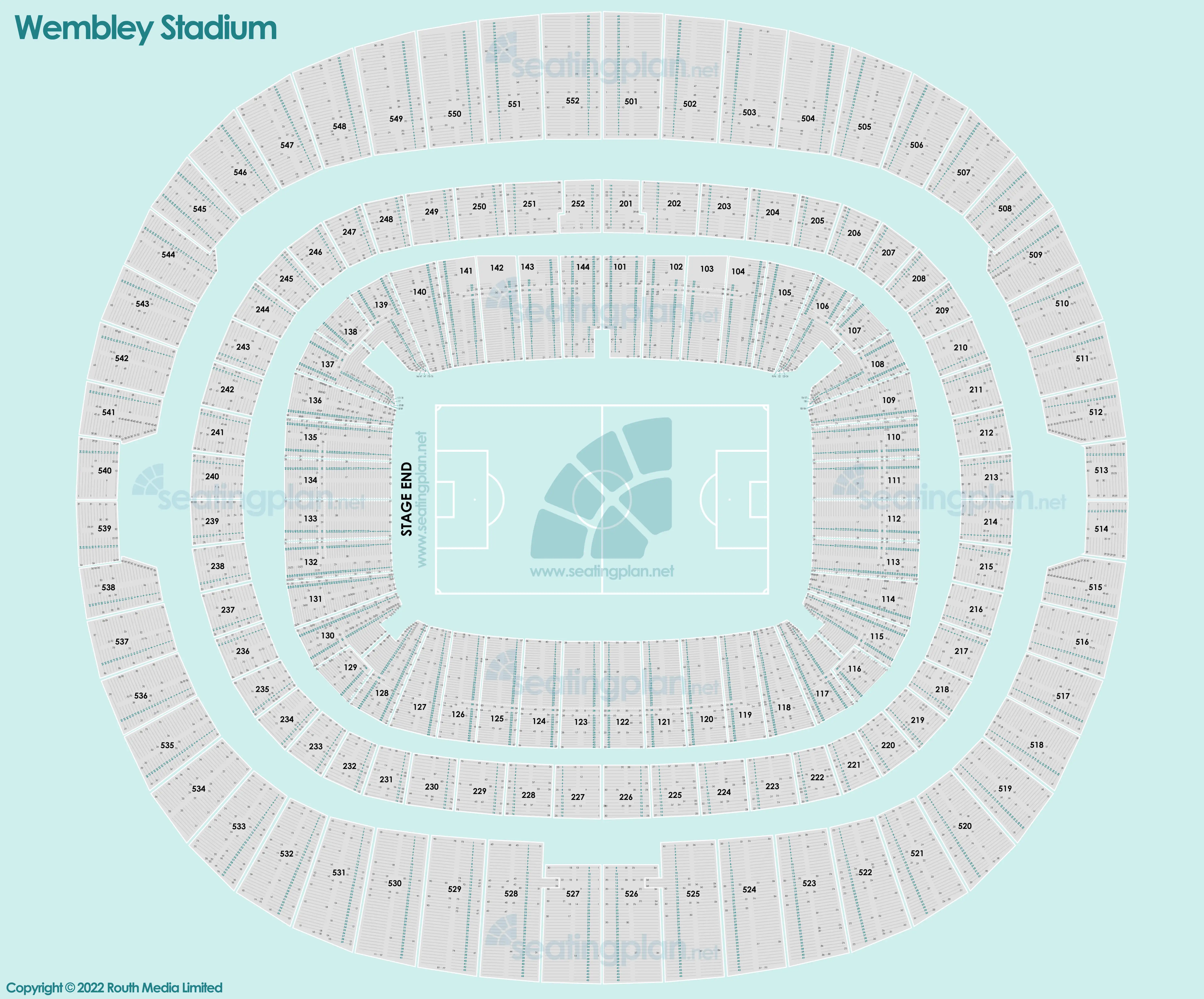 detailed Seating Plan at Wembley Stadium