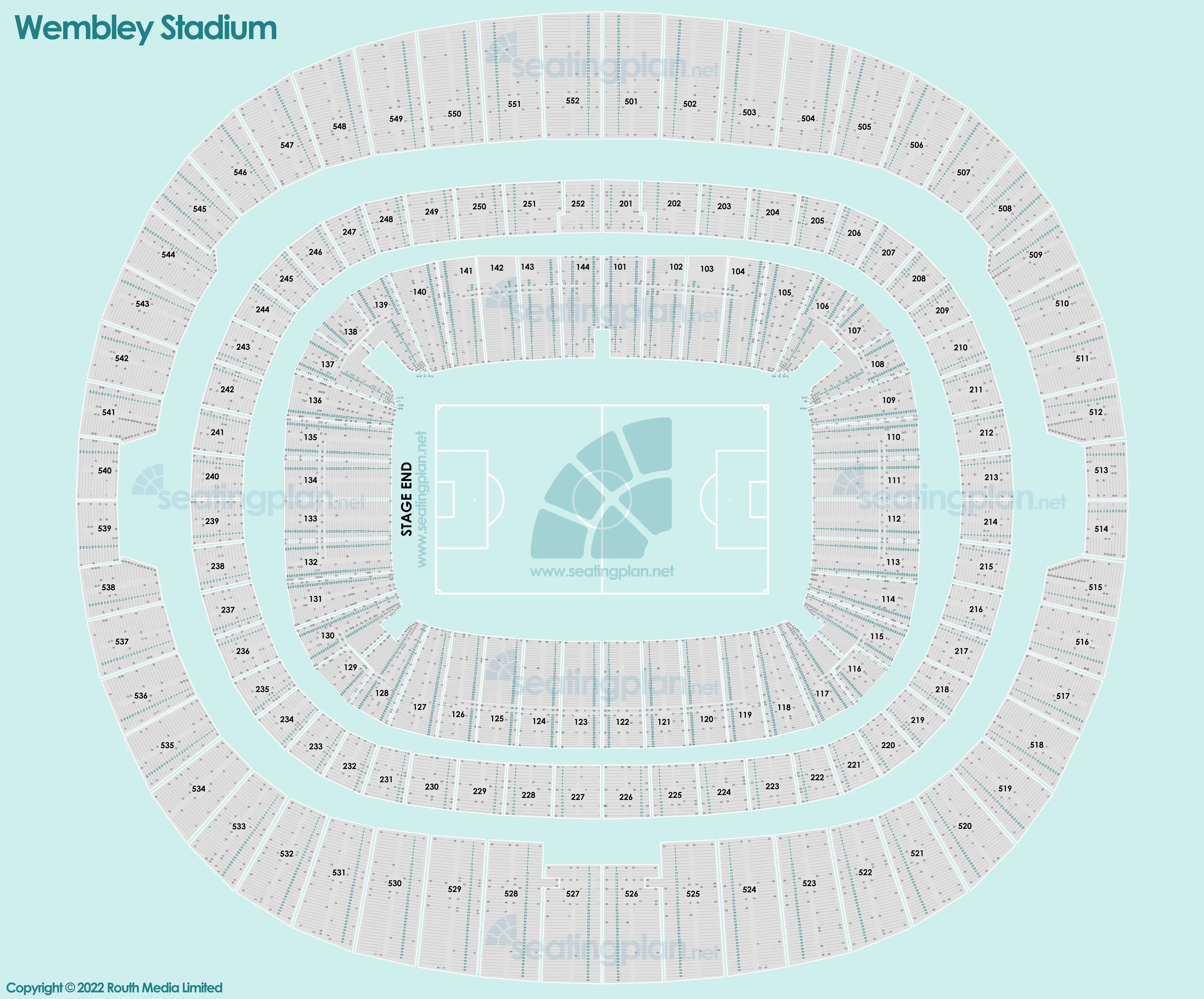 Wembley Stadium Detailed Seating Plan